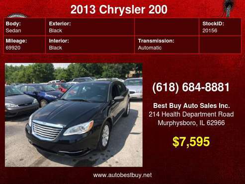 2013 Chrysler 200 Touring 4dr Sedan Call for Steve or Dean - cars &... for sale in Murphysboro, IL