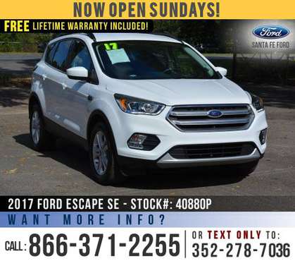 *** 2017 Ford Escape SE *** SYNC - Camera - Ecoboost Engine - cars &... for sale in Alachua, GA