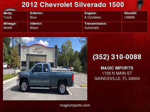 2012 Chevrolet Silverado 1500 2WD Ext Cab 143.5" LS for sale in Gainesville, FL