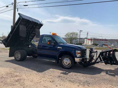 2009 Ford F-350 4X4 MASON DUMP TRUCK WITH PLOW Blu - cars & for sale in Massapequa, NY