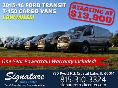2015-16 Ford Transit T-150 Cargo Vans - ONE-YEAR POWERTRAIN WARRANTY... for sale in Crystal Lake, MO