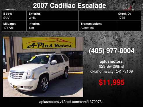 2007 Cadillac Escalade Base AWD 4dr SUV - cars & trucks - by dealer... for sale in Oklahoma City, OK