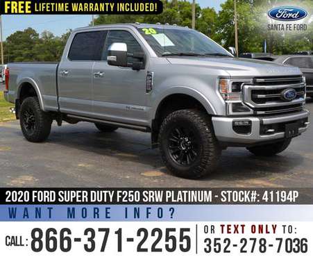 2020 FORD SUPER DUTY F250 SRW PLATINUM Homelink - Leather for sale in Alachua, GA