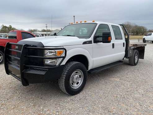 2015 FORD F350 CREW SRW GAS 4WD W/ HAYBED *59K MILES* - cars &... for sale in Noble, TX
