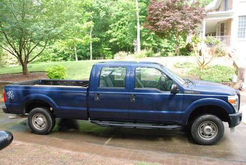 2011 Ford F250 SD Crew Longbed 4X4 30,000 miles blue - cars & trucks... for sale in Morrisville, VA