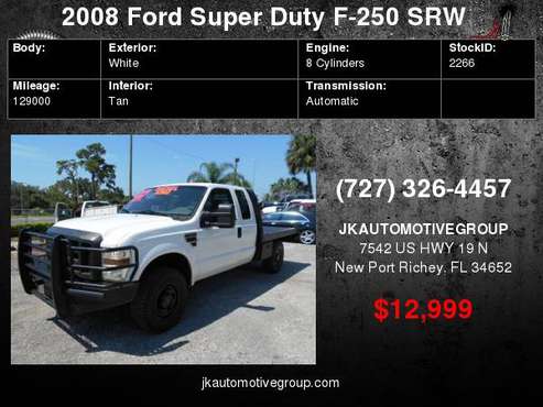 2008 Ford Super Duty F-250 XL 4WD SuperCab Flat Bed 6.4 Diesel for sale in New Port Richey , FL