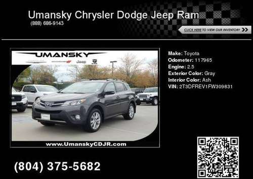 2015 Toyota RAV4Ca Limited Umansky Precision Pricing Call for for sale in Charlotesville, VA