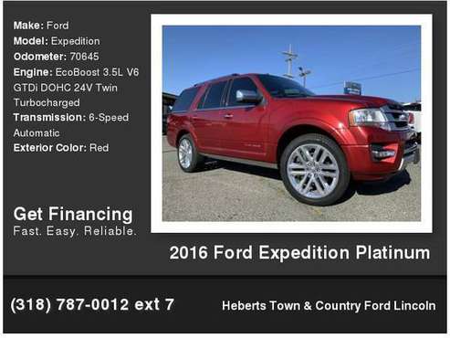 2016 Ford Expedition Platinum - cars & trucks - by dealer - vehicle... for sale in Minden, LA