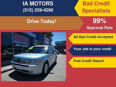 2009 FORD FLEX SEL *FR $499 DOWN GUARANTEED FINANCE AWD *EVERYONE IS... for sale in Des Moines, IA
