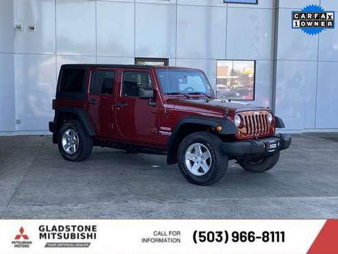 2013 Jeep Wrangler 4x4 4WD Unlimited Sport SUV - cars & trucks - by... for sale in Milwaukie, OR