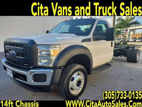 2014 FORD F450 SD CAB CHASSIS FLATBED CAB CHASSIS FLAT BED cargo v for sale in Medley, FL