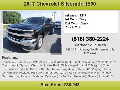 2017 Chevrolet Silverado 1500 4x4 Double Cab Open 9-7 for sale in South Kansas City, MO