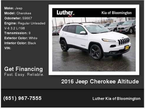2016 Jeep Cherokee Altitude - - by dealer - vehicle for sale in Bloomington, MN