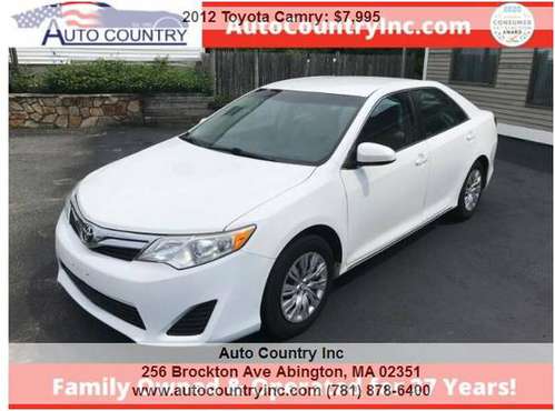 2012 TOYOTA CAMRY,NO ACCIDENTS,GREAT MPG,4 CYLINDER,POWER SEATS,FWD.... for sale in Abington, MA
