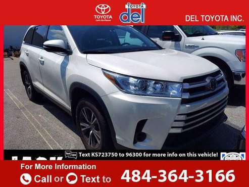 2019 Toyota Highlander LE hatchback Blizzard Pearl for sale in Thorndale, PA