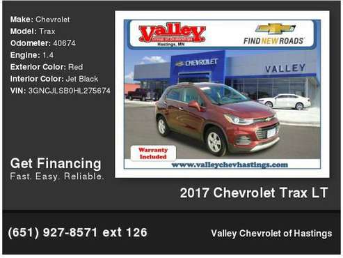 2017 Chevrolet Chevy Trax LT - cars & trucks - by dealer - vehicle... for sale in Hastings, MN