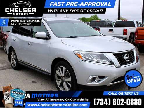 299/mo - 2015 Nissan Pathfinder Platinum 4WD! 4 WD! 4-WD! - Easy for sale in Chelsea, MI