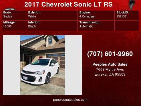 2017 Chevrolet Sonic 4dr Sdn Auto LT Best Prices for sale in Eureka, CA