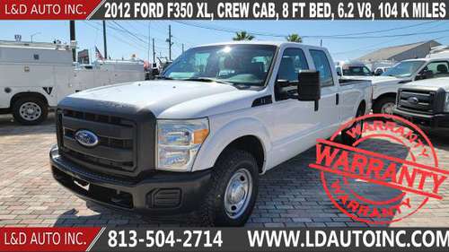 2012 FORD F350 XL, CREW CAB, 8 FT BED, 6 2 V8, 104 K MILES - cars & for sale in largo, FL