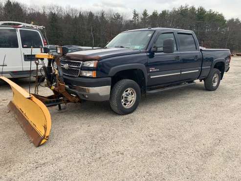 2005 CHEVY 2500HD CREW LT 4x4 LEATHER FISHER PLOW DURAMAX DIESEL -... for sale in Salisbury, MA