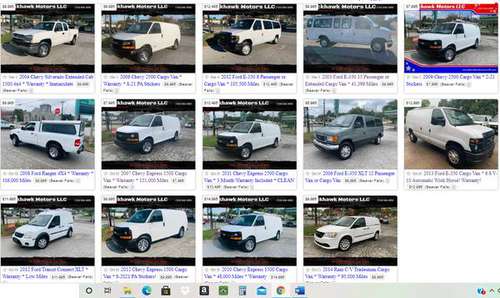 Over 25 Cargo Vans Available! Ford and Chevy - cars & trucks - by... for sale in Beaver Falls, WV