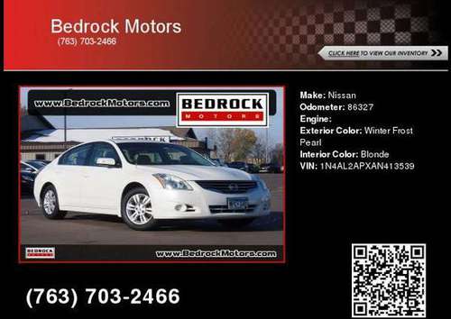 2010 Nissan Altima 2.5 SL - cars & trucks - by dealer - vehicle... for sale in Rogers, MN