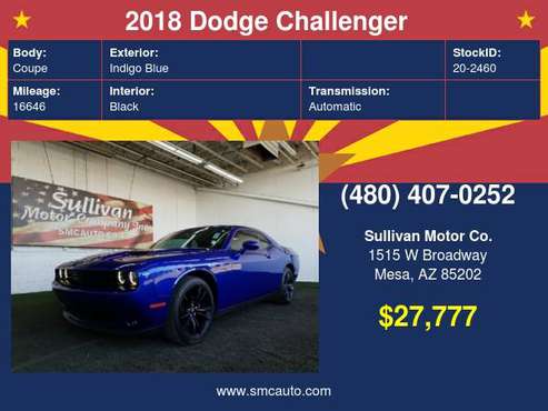 2018 Dodge Challenger SXT - cars & trucks - by dealer - vehicle... for sale in Mesa, AZ
