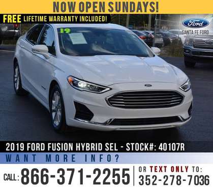 *** 2019 Ford Fusion Hybrid SEL *** SYNC - GPS - Finance Here! -... for sale in Alachua, FL
