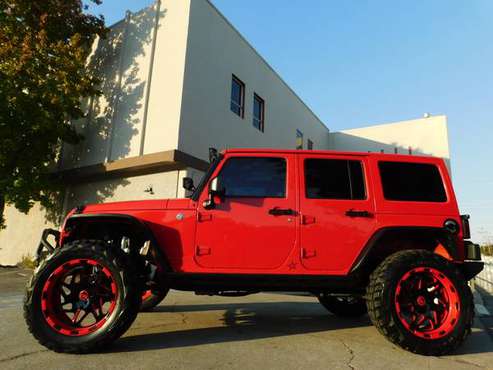 2015 JEEP WRANGLER UNLIMITED RUBICON 20K+INVESTED/LIFTED/UNIQUE!! -... for sale in LEATHER,LOADED, FINANCING AVAILABLE, CA