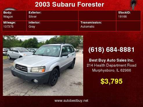 2003 Subaru Forester X AWD 4dr Wagon Call for Steve or Dean for sale in Murphysboro, IL