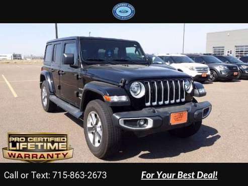 2020 Jeep Wrangler Unlimited Sahara suv Black - - by for sale in Thorp, WI