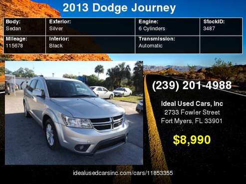 2013 Dodge Journey FWD 4dr SXT with Removable short mast antenna for sale in Fort Myers, FL