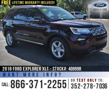 18 Ford Explorer XLT Leather Seats, Wi-Fi Hotspot, Touchscreen for sale in Alachua, FL