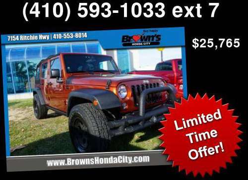 2014 Jeep Wrangler Unlimited Unlimited Sport - cars & trucks - by... for sale in Glen Burnie, MD