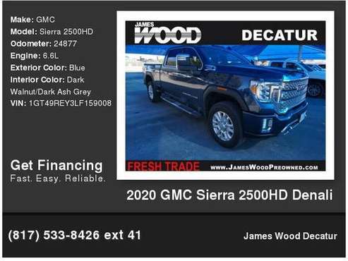 2020 GMC Sierra 2500HD Denali - - by dealer - vehicle for sale in Decatur, TX