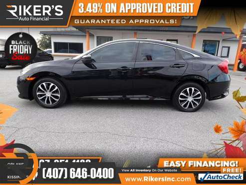 $192/mo - 2017 Honda Civic LX - 100 Approved! - cars & trucks - by... for sale in Kissimmee, FL