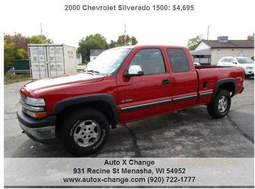 2000 Chevrolet Silverado 1500 LS 3dr 4WD Extended Cab SB 176876 Miles for sale in Neenah, WI