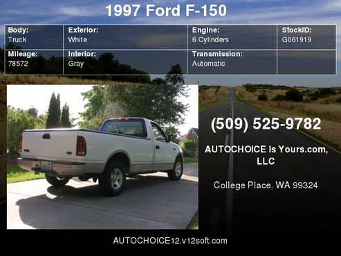 1997 Ford F-150 Reg Cab 120" for sale in College Place, WA