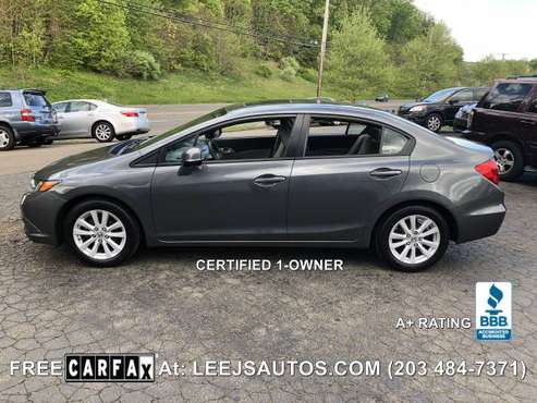 *2012 HONDA CIVIC EX*CERTFIED 1-OWNR*FREE CARFAX*39 MPG*AAA XLNT COND* for sale in North Branford , CT