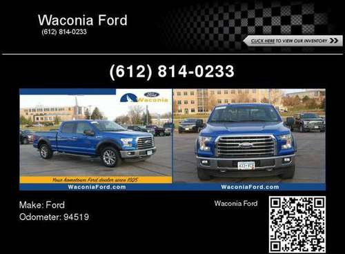 2016 Ford F-150 XLT - cars & trucks - by dealer - vehicle automotive... for sale in Waconia, MN