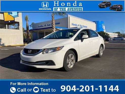 2013 Honda Civic LX sedan White - cars & trucks - by dealer -... for sale in Jacksonville, FL