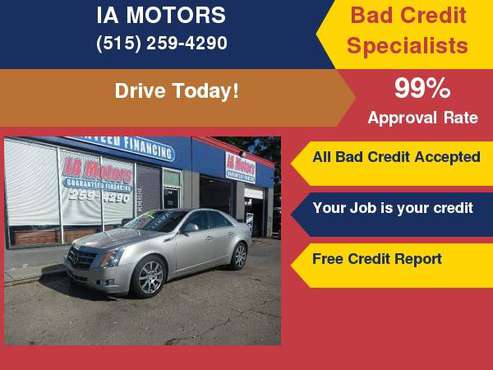2008 Cadillac CTS HI V6 *FR $499 DOWN GUARANTEED FINANCE *EVERYONE IS for sale in Des Moines, IA
