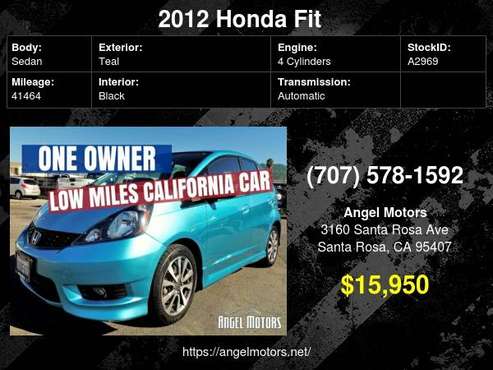 Great Deal 2012 Honda Fit 5dr HB Auto Sport - - by for sale in Santa Rosa, CA
