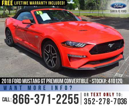 2018 FORD MUSTANG GT PREMIUM CONVERTIBLE Touchscreen - SYNC for sale in Alachua, FL