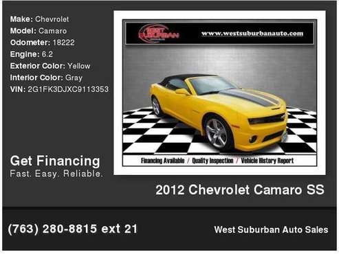 2012 Chevrolet Chevy Camaro SS - - by dealer - vehicle for sale in Buffalo, MN