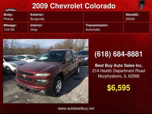 2009 Chevrolet Colorado LT 4x2 Regular Cab 2dr w/1LT Call for Steve... for sale in Murphysboro, IL