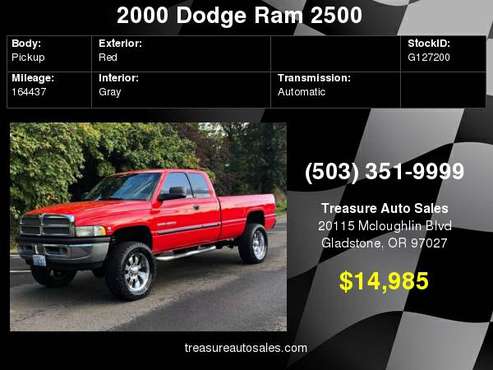 2000 Dodge Ram Pickup 2500 5.9 L Diesel , 4X4 , Long Bed ! for sale in Gladstone, OR