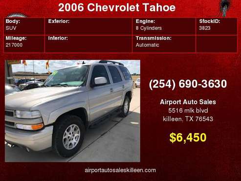 2006 Chevrolet Tahoe 4dr 1500 4WD Z71 for sale in Killeen, TX