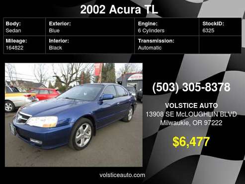 2002 Acura TL 4dr Sdn 3 2L Type S BLUE SUPER CLEAN ! - cars & for sale in Milwaukie, OR