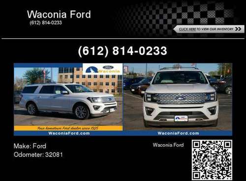 2019 Ford Expedition Max Platinum - - by dealer for sale in Waconia, MN